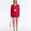 Chaqueta con capucha de punto trenzado lavado Chaqueta con capucha de punto trenzado lavado