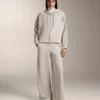 Chaqueta con capucha y detalles acanalados en modal cepillado