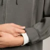 Chaqueta con capucha y detalles acanalados en modal cepillado