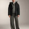 Chaqueta con capucha y detalles acanalados en modal cepillado