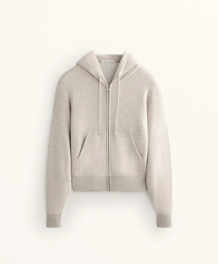 Chaqueta con capucha y mangas anchas de algodón Chaqueta con capucha y mangas anchas de algodón