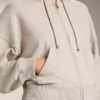 Chaqueta con capucha y mangas anchas de algodón Chaqueta con capucha y mangas anchas de algodón