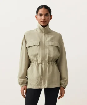 chaqueta con cintura fruncida de mezcla de lyocell y 24 de lino 1 1 280x339 - Chaqueta con cintura fruncida de mezcla de lyocell y 24 % de lino