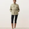 Chaqueta con cintura fruncida de mezcla de lyocell y 24 % de lino Chaqueta con cintura fruncida de mezcla de lyocell y 24 % de lino