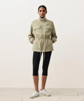 chaqueta con cintura fruncida de mezcla de lyocell y 24 de lino 2 1 280x339 - Chaqueta con cintura fruncida de mezcla de lyocell y 24 % de lino