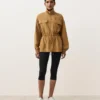 Chaqueta con cintura fruncida de mezcla de lyocell y 24 % de lino