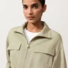 Chaqueta con cintura fruncida de mezcla de lyocell y 24 % de lino Chaqueta con cintura fruncida de mezcla de lyocell y 24 % de lino