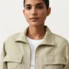 Chaqueta con cintura fruncida de mezcla de lyocell y 24 % de lino Chaqueta con cintura fruncida de mezcla de lyocell y 24 % de lino
