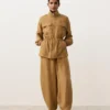 Chaqueta con cintura fruncida de mezcla de lyocell y 24 % de lino
