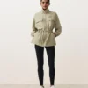 Chaqueta con cintura fruncida de mezcla de lyocell y 24 % de lino Chaqueta con cintura fruncida de mezcla de lyocell y 24 % de lino