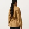 Chaqueta con cintura fruncida de mezcla de lyocell y 24 % de lino