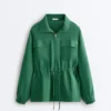 Chaqueta con cintura fruncida de mezcla de lyocell y 24 % de lino