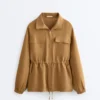 Chaqueta con cintura fruncida de mezcla de lyocell y 24 % de lino