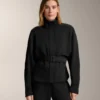 Chaqueta con cinturón de modal cepillado Chaqueta con cinturón de modal cepillado