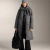 Chaqueta con cinturón de modal cepillado Chaqueta con cinturón de modal cepillado