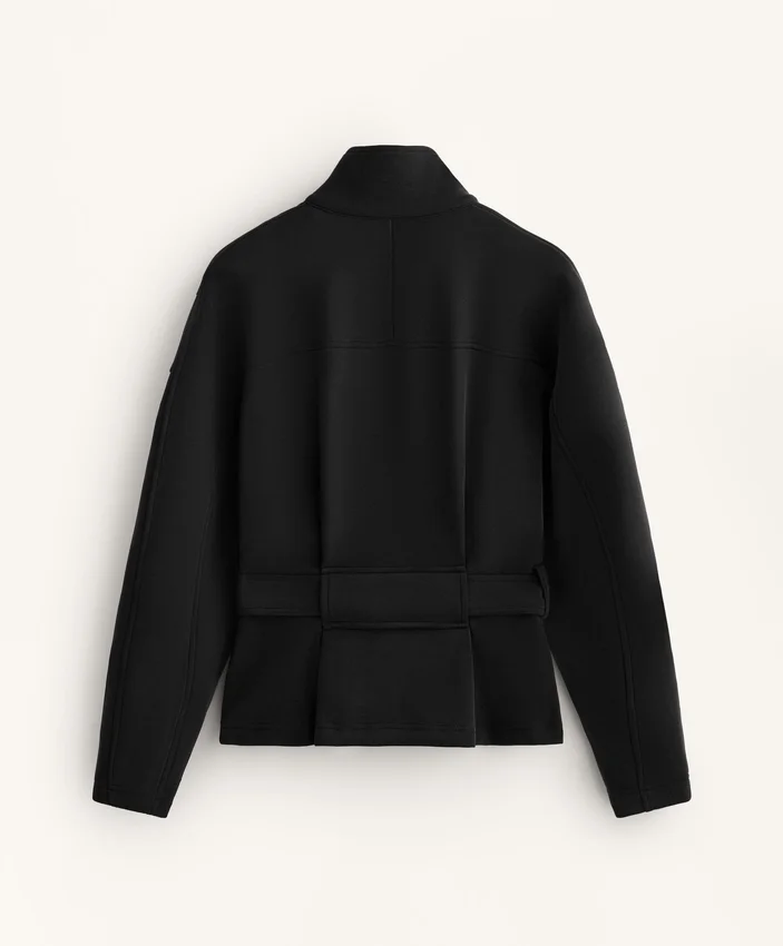 Chaqueta con cinturón de modal cepillado Chaqueta con cinturón de modal cepillado