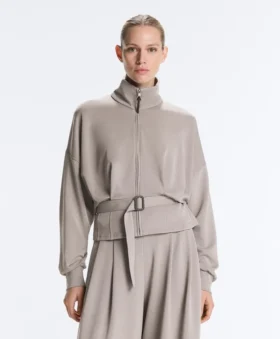 Chaqueta con cinturón tipo corsé Soft Touch y modal
