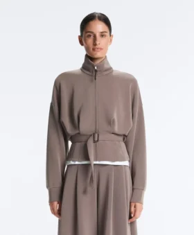 Chaqueta con cinturón tipo corsé Soft Touch y modal