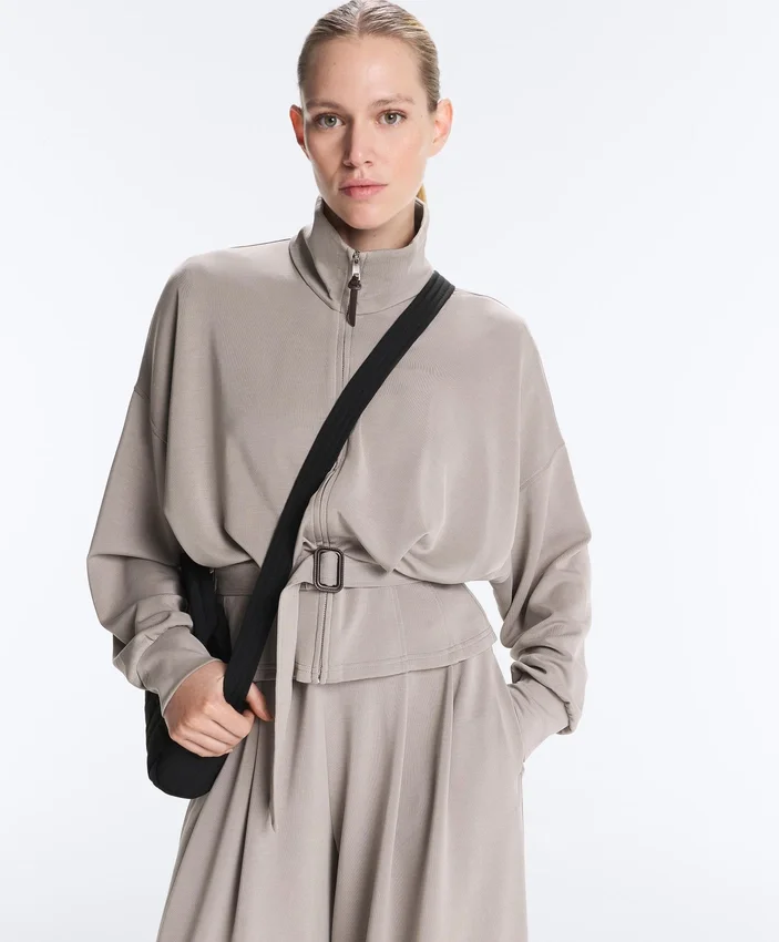Chaqueta con cinturón tipo corsé Soft Touch y modal Chaqueta con cinturón tipo corsé Soft Touch y modal