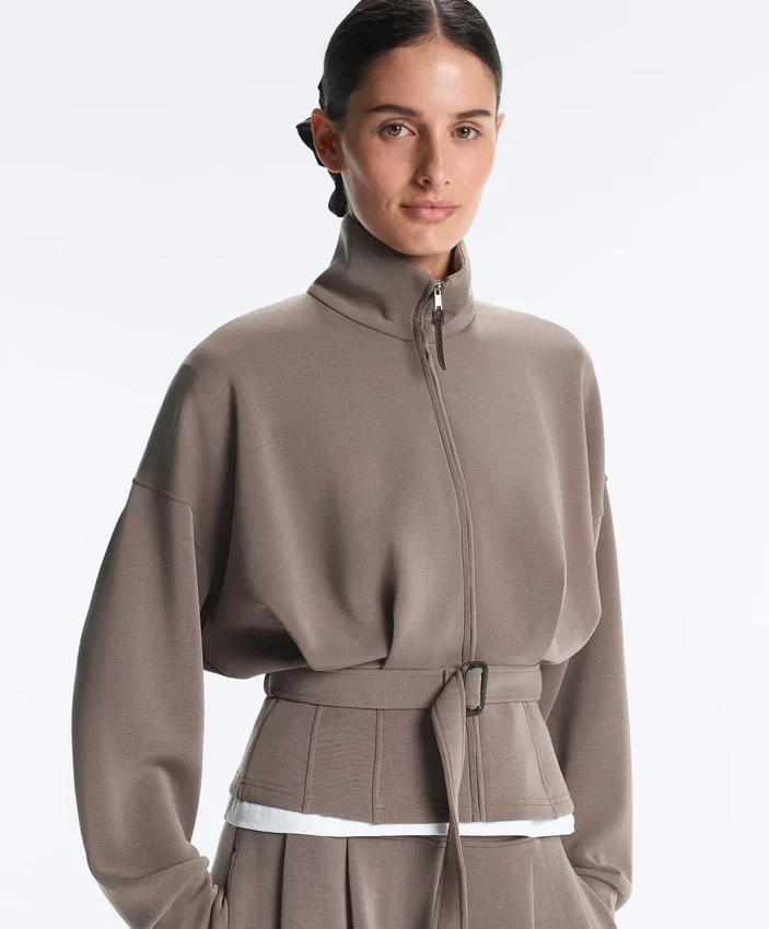 Chaqueta con cinturón tipo corsé Soft Touch y modal Chaqueta con cinturón tipo corsé Soft Touch y modal