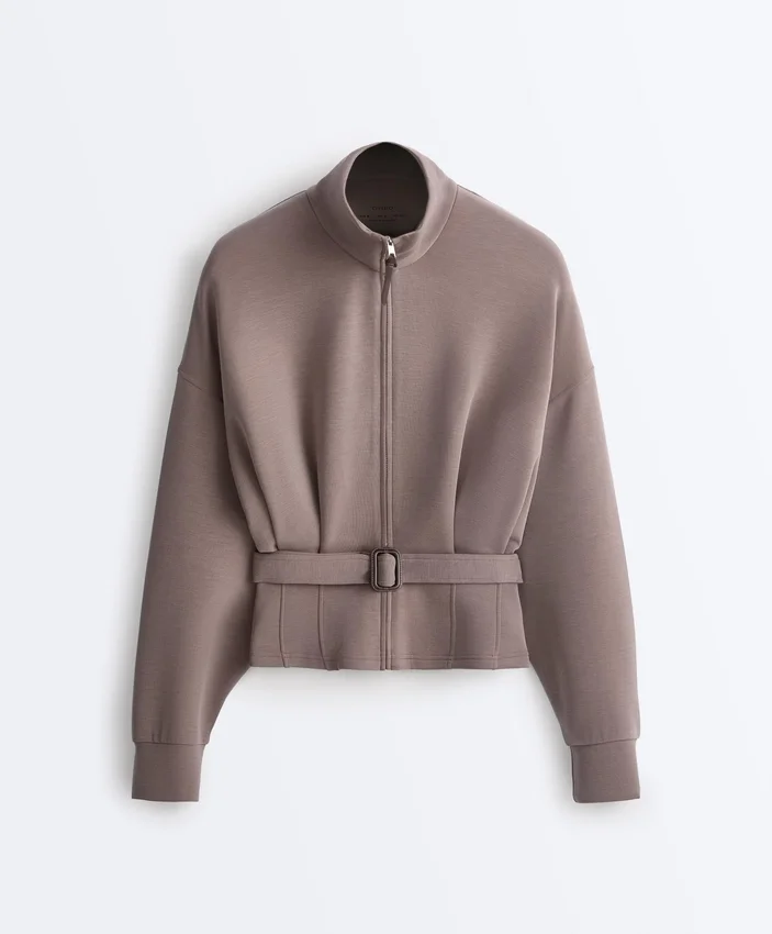 Chaqueta con cinturón tipo corsé Soft Touch y modal Chaqueta con cinturón tipo corsé Soft Touch y modal