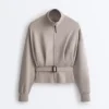 Chaqueta con cinturón tipo corsé Soft Touch y modal Chaqueta con cinturón tipo corsé Soft Touch y modal