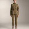 Chaqueta con efecto neopreno y cinturón