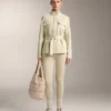 Chaqueta con efecto neopreno y cinturón