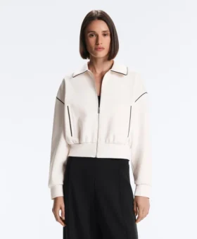 Chaqueta con ribetes efecto neopreno