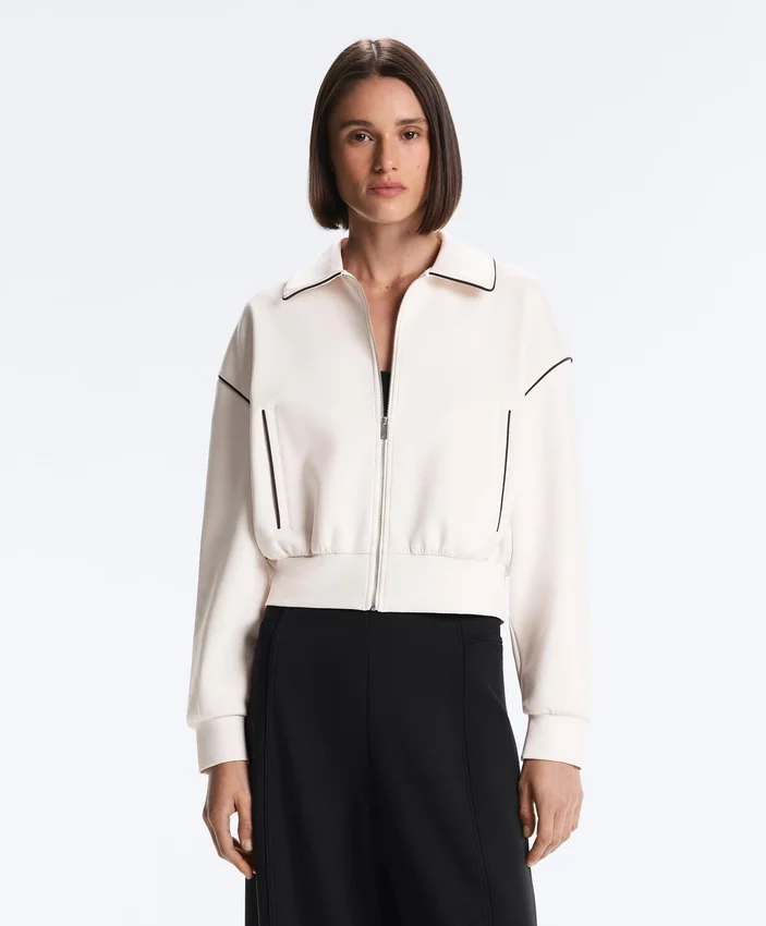 Chaqueta con ribetes efecto neopreno Chaqueta con ribetes efecto neopreno