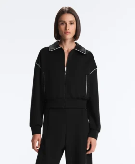 Chaqueta con ribetes efecto neopreno