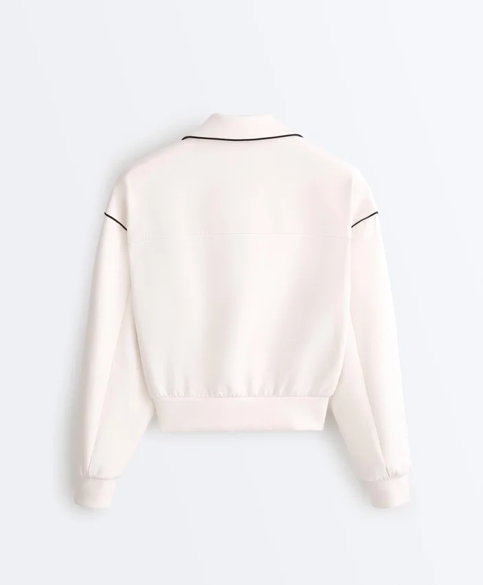 Chaqueta con ribetes efecto neopreno Chaqueta con ribetes efecto neopreno