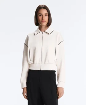 Chaqueta con ribetes efecto neopreno