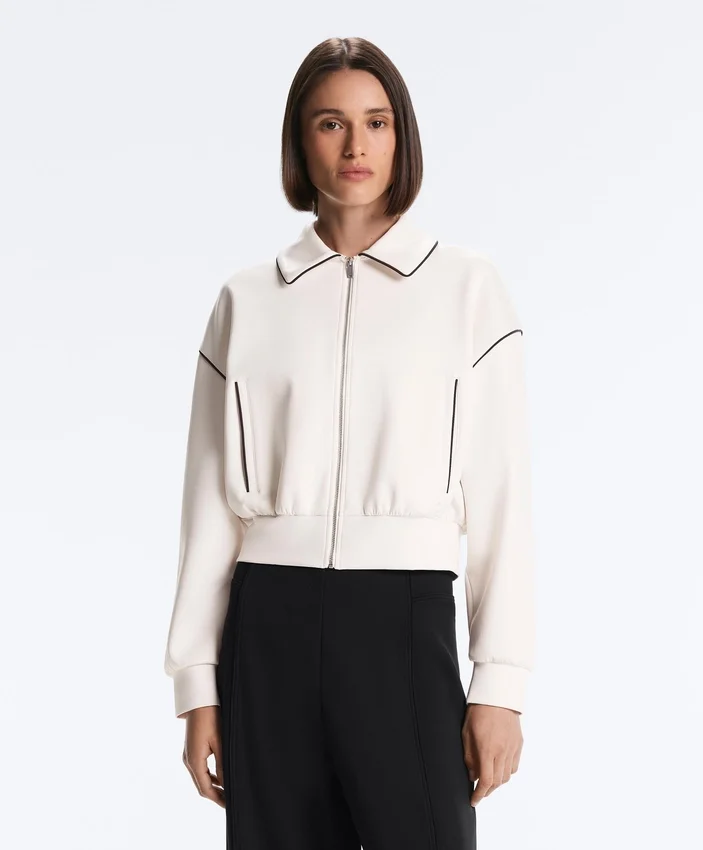 Chaqueta con ribetes efecto neopreno Chaqueta con ribetes efecto neopreno