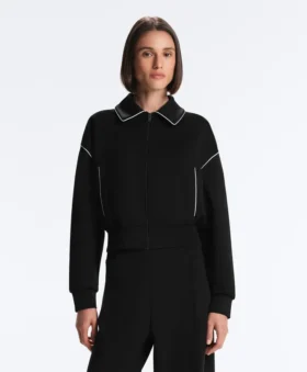 Chaqueta con ribetes efecto neopreno
