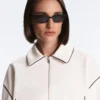 Chaqueta con ribetes efecto neopreno Chaqueta con ribetes efecto neopreno