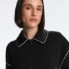 Chaqueta con ribetes efecto neopreno