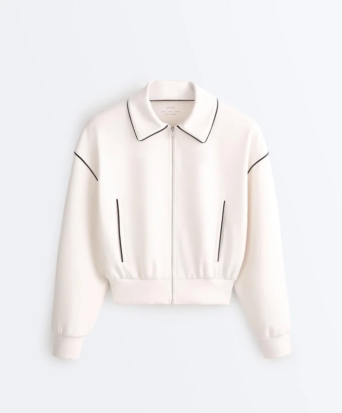 Chaqueta con ribetes efecto neopreno Chaqueta con ribetes efecto neopreno