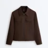 Chaqueta con volantes efecto neopreno y ribetes Chaqueta con volantes efecto neopreno y ribetes