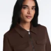 Chaqueta con volantes efecto neopreno y ribetes Chaqueta con volantes efecto neopreno y ribetes