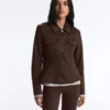 Chaqueta con volantes efecto neopreno y ribetes Chaqueta con volantes efecto neopreno y ribetes