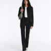 Pantalones acampanados de talle alto con efecto neopreno Pantalones acampanados de talle alto con efecto neopreno