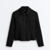 Chaqueta con volantes efecto neopreno y ribetes