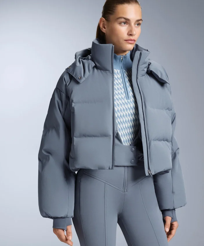 Chaqueta corta de esquí ligera, 80 % plumón y 20 % Minardi Piume, resistente al agua Chaqueta corta de esquí ligera, 80 % plumón y 20 % Minardi Piume, resistente al agua