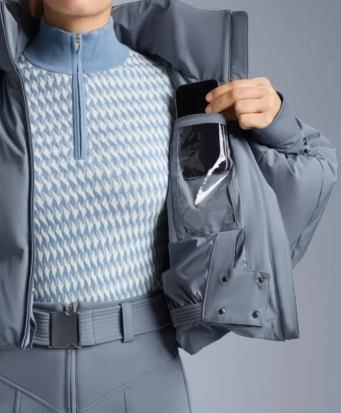 Chaqueta corta de esquí ligera, 80 % plumón y 20 % Minardi Piume, resistente al agua Chaqueta corta de esquí ligera, 80 % plumón y 20 % Minardi Piume, resistente al agua