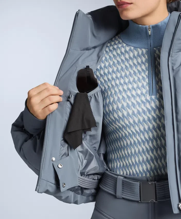 Chaqueta corta de esquí ligera, 80 % plumón y 20 % Minardi Piume, resistente al agua Chaqueta corta de esquí ligera, 80 % plumón y 20 % Minardi Piume, resistente al agua