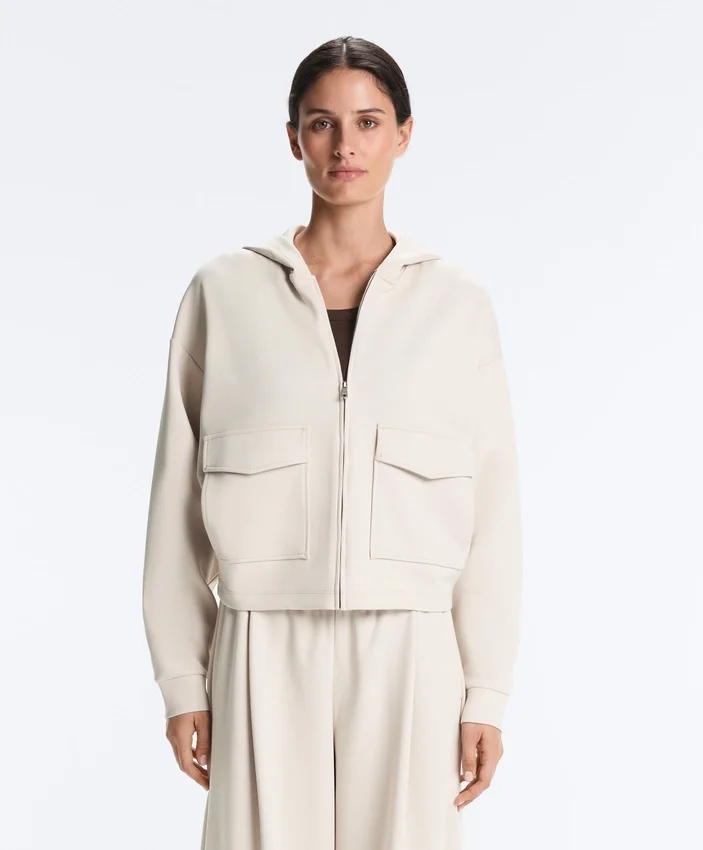 Chaqueta de algodón piqué con capucha Chaqueta de algodón piqué con capucha