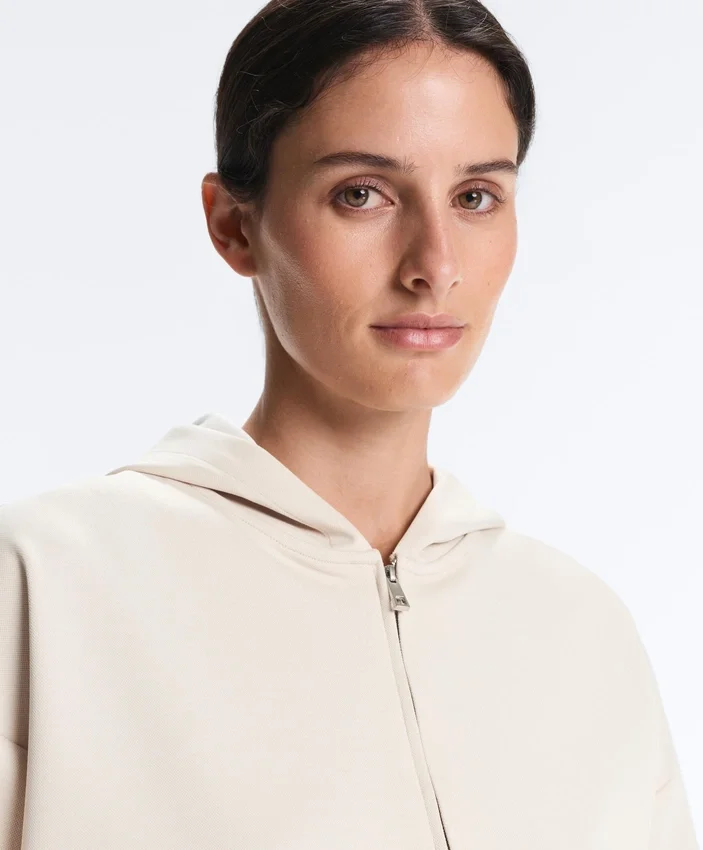 Chaqueta de algodón piqué con capucha Chaqueta de algodón piqué con capucha