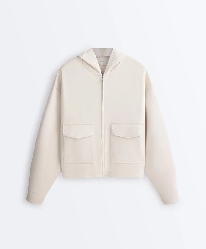 Chaqueta de algodón piqué con capucha Chaqueta de algodón piqué con capucha