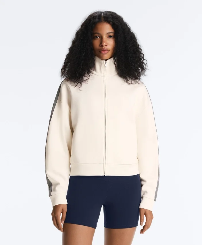 Chaqueta de algodón piqué con cinta lateral en espiga Chaqueta de algodón piqué con cinta lateral en espiga